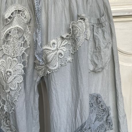 Hosenrock Größe 34 bis 46 rauchblau handgefärbt neu handgefertigt