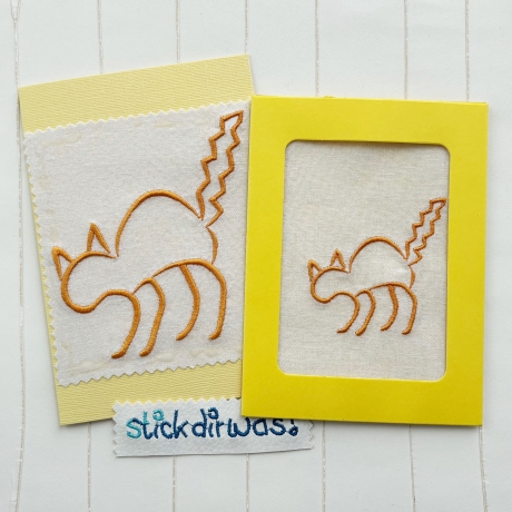 7x Katze Lollihalter Beutel Halloween Deko Stickdatei stickdirwas