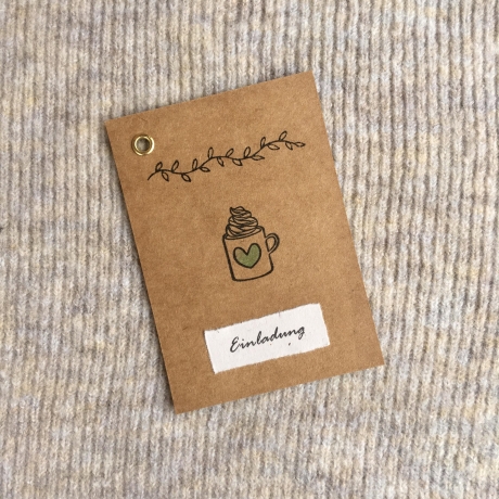 Mini-Karte Postkarte • Einladung • Kaffee Tasse
