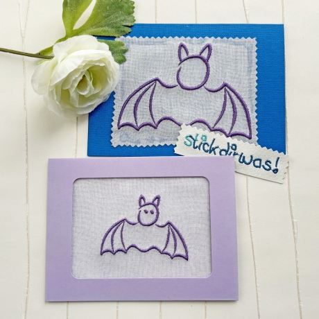 Fledermaus Halloweendeko 7x Stickdatei Beutel Deko stickdirwas