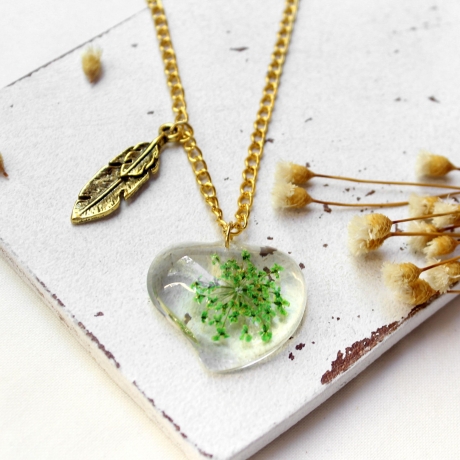 Flower Heart • Kette gold | Halskette Blume | Blütenschmuck