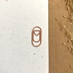 15 Büroklammern kleines Herz roségold Lesezeichen