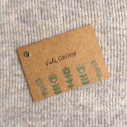 Viele Grüße • Mini Karte Geschenkanhänger Blumen