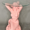 Wunderschöner Tisch, sitzende Meerjungfrau. 56 cm.