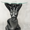 Wunderschöner Tisch, sitzende Meerjungfrau. 56 cm.