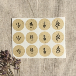 Sticker Aufkleber • kleiner Kaktus • Graspapier