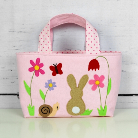 Kindertasche ~ Häschen in der Wiese | Wendetasche | Ostern