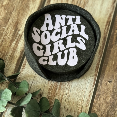 Filz Untersetzer Set Anti Social Girls Club