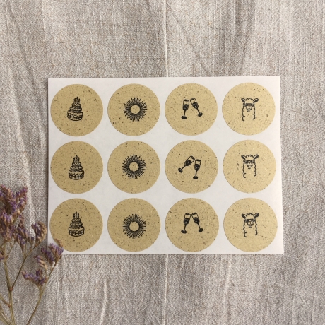 Sticker Aufkleber rund • Auf dich • Graspapier Lama