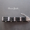 Kropfband Perlenkette schwarz silberfarben Kropfkette Halsband