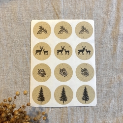 Weihnachten • Sticker Aufkleber • Tanne Advent Rentier