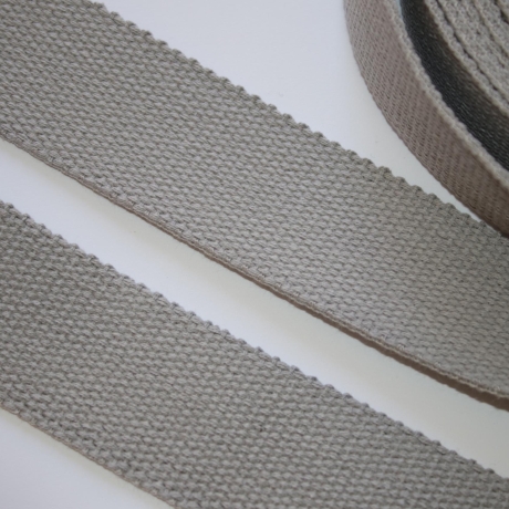 Gurtband Baumwolle 40 mm grau - grobe Struktur