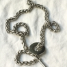 Kette Lariat Halskette Edelstahl Stab und Kreis 