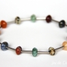 buntes Edelstein-Mix-Armband (elastisch) mit Edelstahlröhrchen