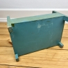 vintage Puppenbett aus Holz, handgemacht Unikat, grünblau, Maileg