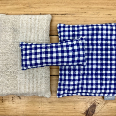 vintage Puppenbett aus Holz, handgemacht Unikat, grünblau, Maileg