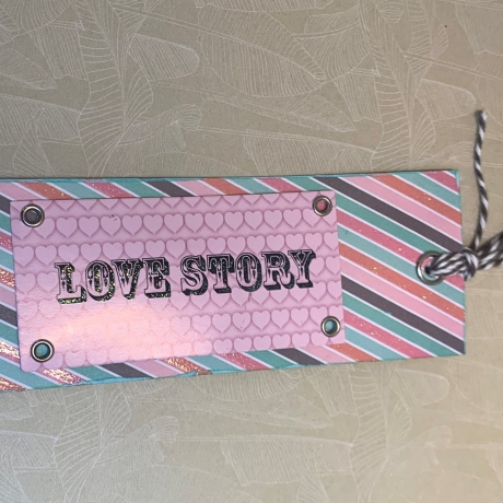 Lesezeichen - Designpapier - Love Story - Herzen