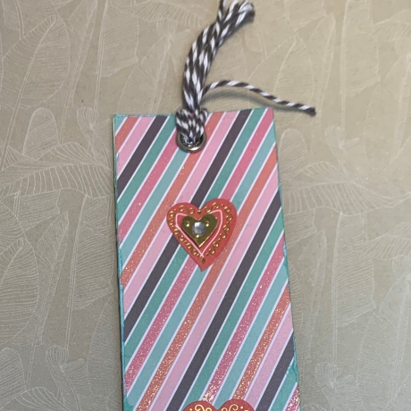 Lesezeichen - Designpapier - Love Story - Herzen