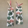 Lesezeichen - Designpapier - Flamingos - Monstera