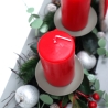 Adventskranz rot grau Adventsgesteck lang haltbar Weihnachtsdeko