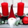 Adventskranz rot grau Adventsgesteck lang haltbar Weihnachtsdeko