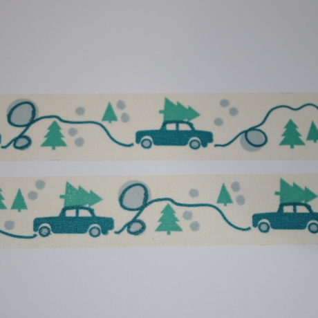 Papier-Klebeband Winterlandschaft Auto Tannenbaum 25mm breit 50mL