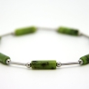 Chrysopras-Armband (elastisch) in Grün mit Edelstahl-Elementen