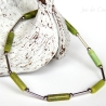 Chrysopras-Armband (elastisch) in Grün mit Edelstahl-Elementen