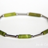 Chrysopras-Armband (elastisch) in Grün mit Edelstahl-Elementen