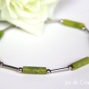 Chrysopras-Armband (elastisch) in Grün mit Edelstahl-Elementen