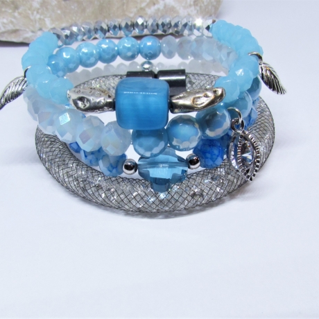 Armband Set 5 Teile Swarovski® Kristall Kleeblatt Glücksbringer