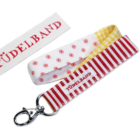 Schlüsselband...kleines Tüdelband...rot...gelb...weiß