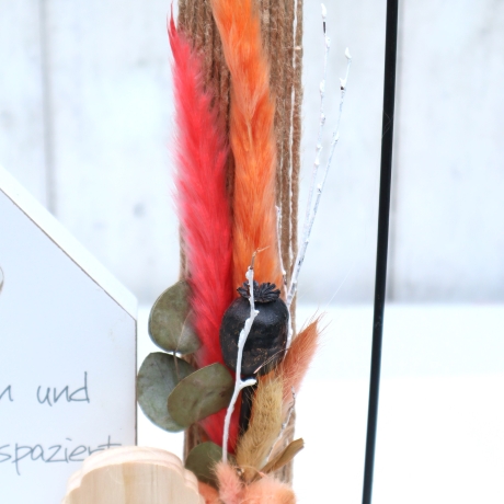 Tischgesteck Aufsteller Haus modern Tischdekoration Trockenblumen