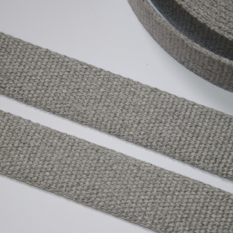 Gurtband Baumwolle recycelt 30 mm grau hellgrau