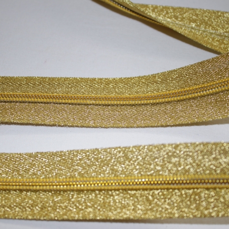 Reißverschluss 5 mm gold GLITZER :) mit / ohne Zipper