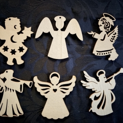 Holz Engel, 6 Stück