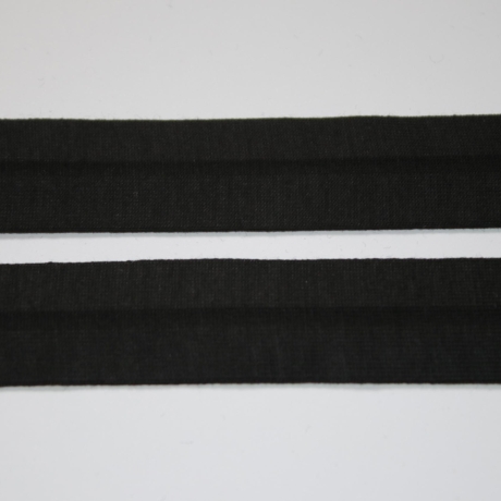 Jersey Schrägband schwarz 20 mm / 10 mm elastisches Band