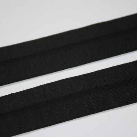 Jersey Schrägband schwarz 20 mm / 10 mm elastisches Band