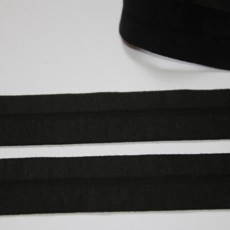 Schrägband Jersey mit Elasthan-Anteil schwarz 20 mm
