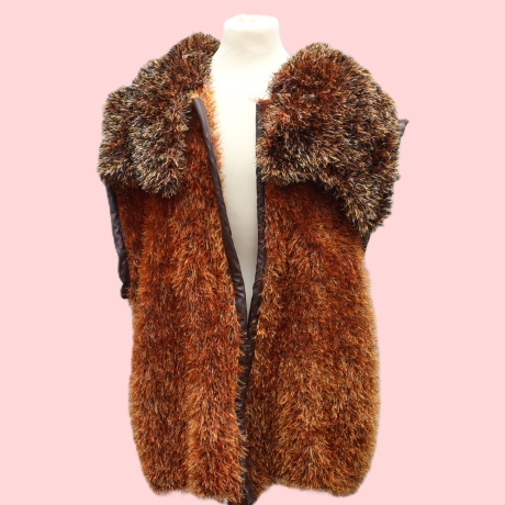 Weste gestrickt große Größe Überwurf braun Oberteil Jacke