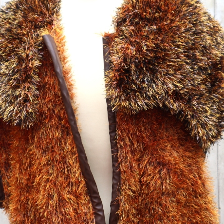 Weste gestrickt große Größe Überwurf braun Oberteil Jacke