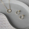 925 Sterling Silber Kette vergoldet mit Kreis Anhänger