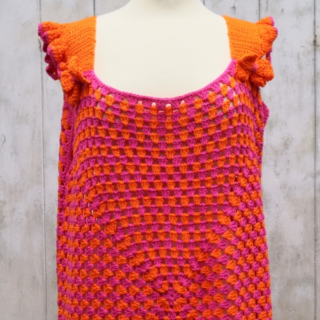 Pullover gehäkelt Tunika Pulunder Mode unisex Handarbeit