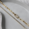 925 Sterling Silber Gliederkette vergoldet mit Zirkonia besetzt
