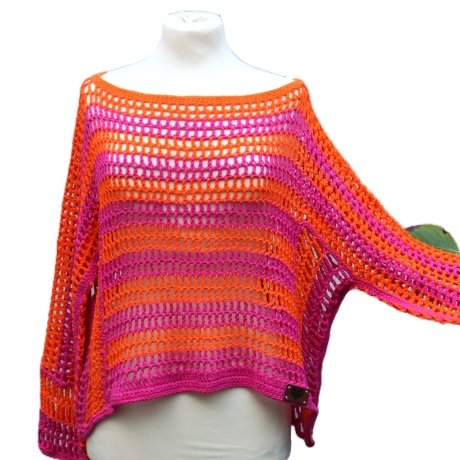 Pullover gehäkelt Tunika Pulunder Mode unisex Handarbeit