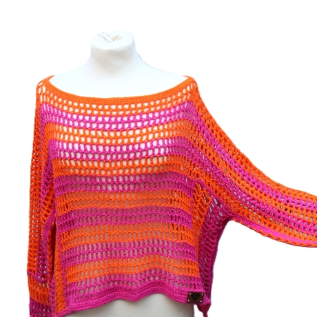 Pullover gehäkelt Tunika Pulunder Mode unisex Handarbeit