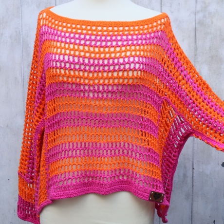 Pullover gehäkelt Tunika Pulunder Mode unisex Handarbeit