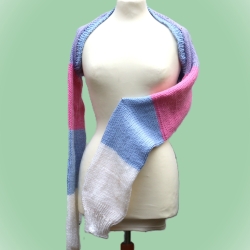 Schulterwärmer gestrickt große Größe Shrug Bolero Stola bunt