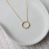 925 Sterling Silber Kette vergoldet mit Kreis Anhänger