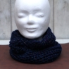Loop gestrickt Schlauchschal Schlupfschal Halssocke dunkelblau